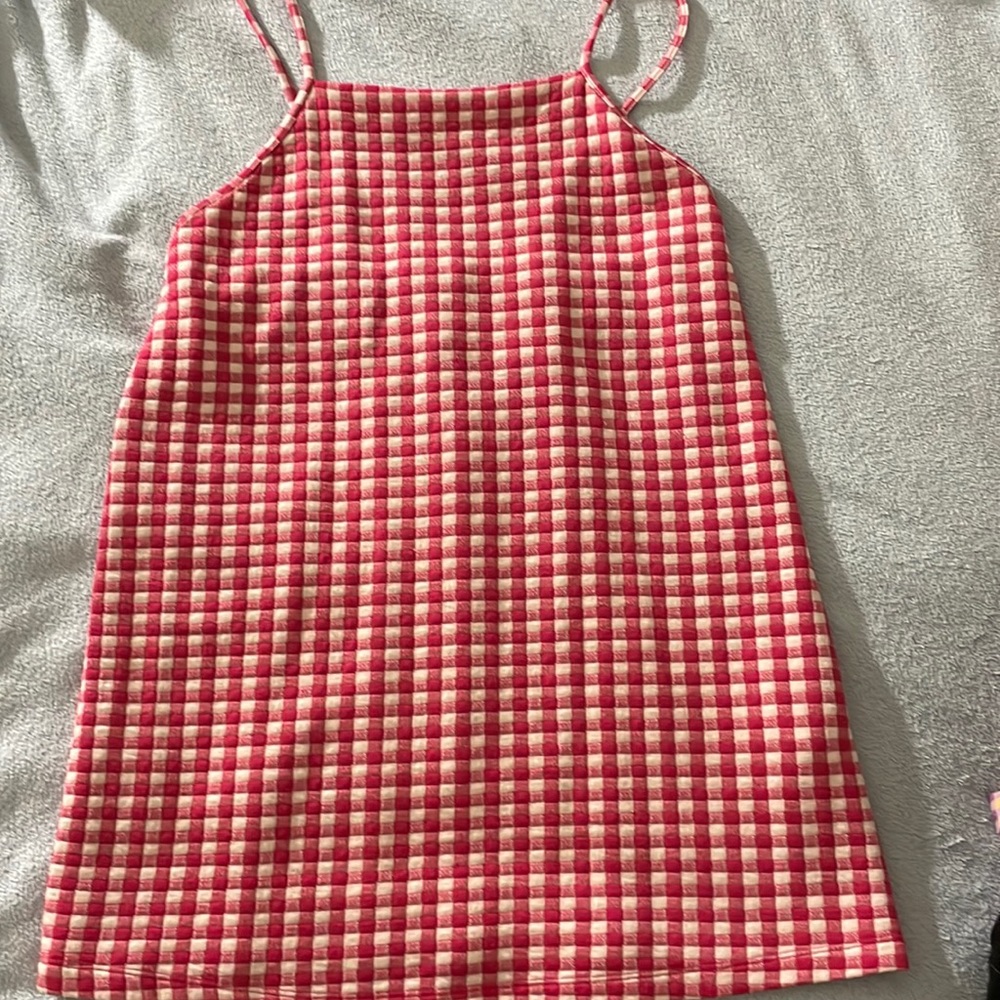Zara mini babydoll dress. Size M. Pink and white